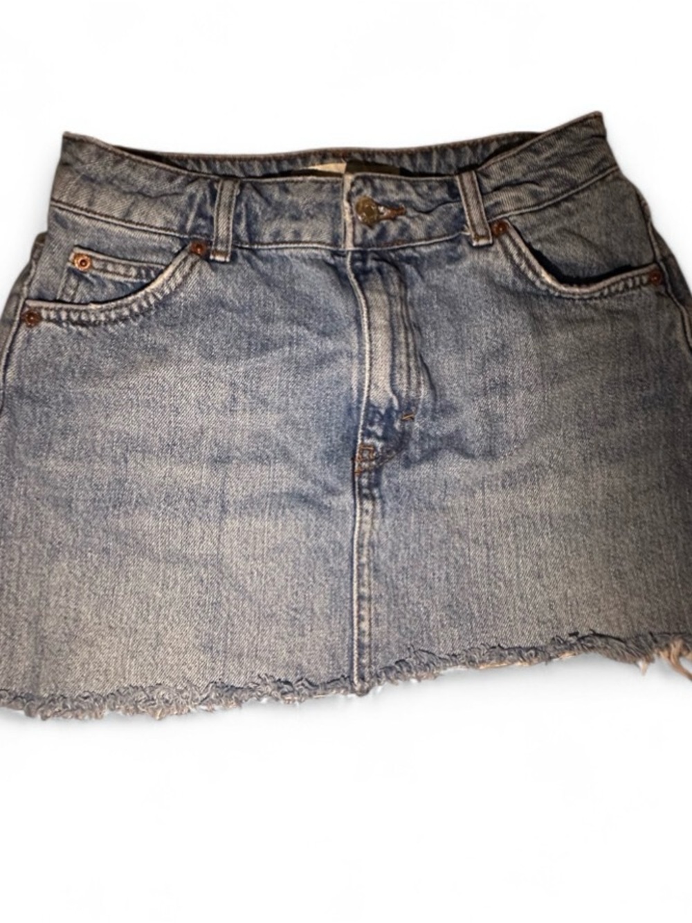 Topshop Light Blue Denim Mini Skirt